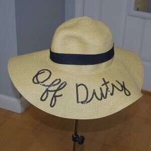 OFF DUTY Wide Brim Beach Sun Hat - EXCELLENT Condition